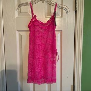 Women's Spree Pink Lace Lingerie Set S NWT